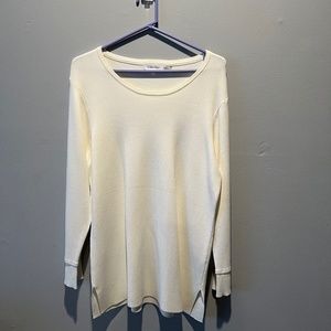 Calvin Klein, Large, Cream color long-sleeve Top